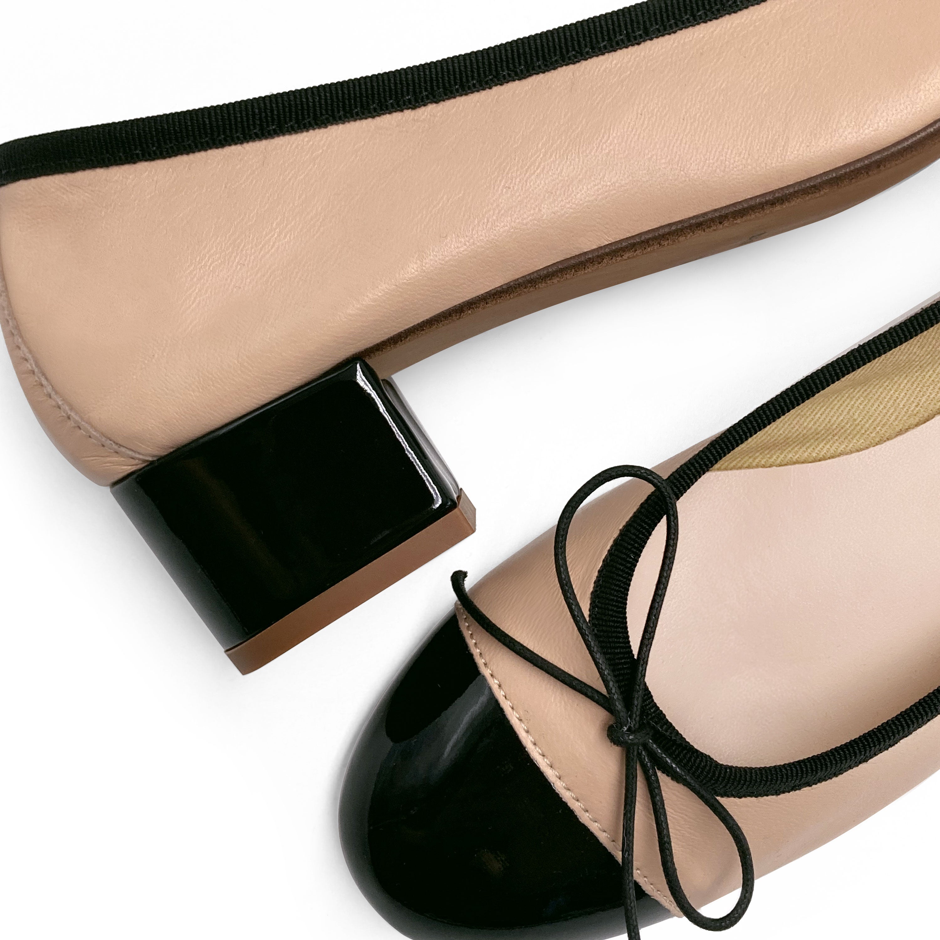 Beige patent leather flats online