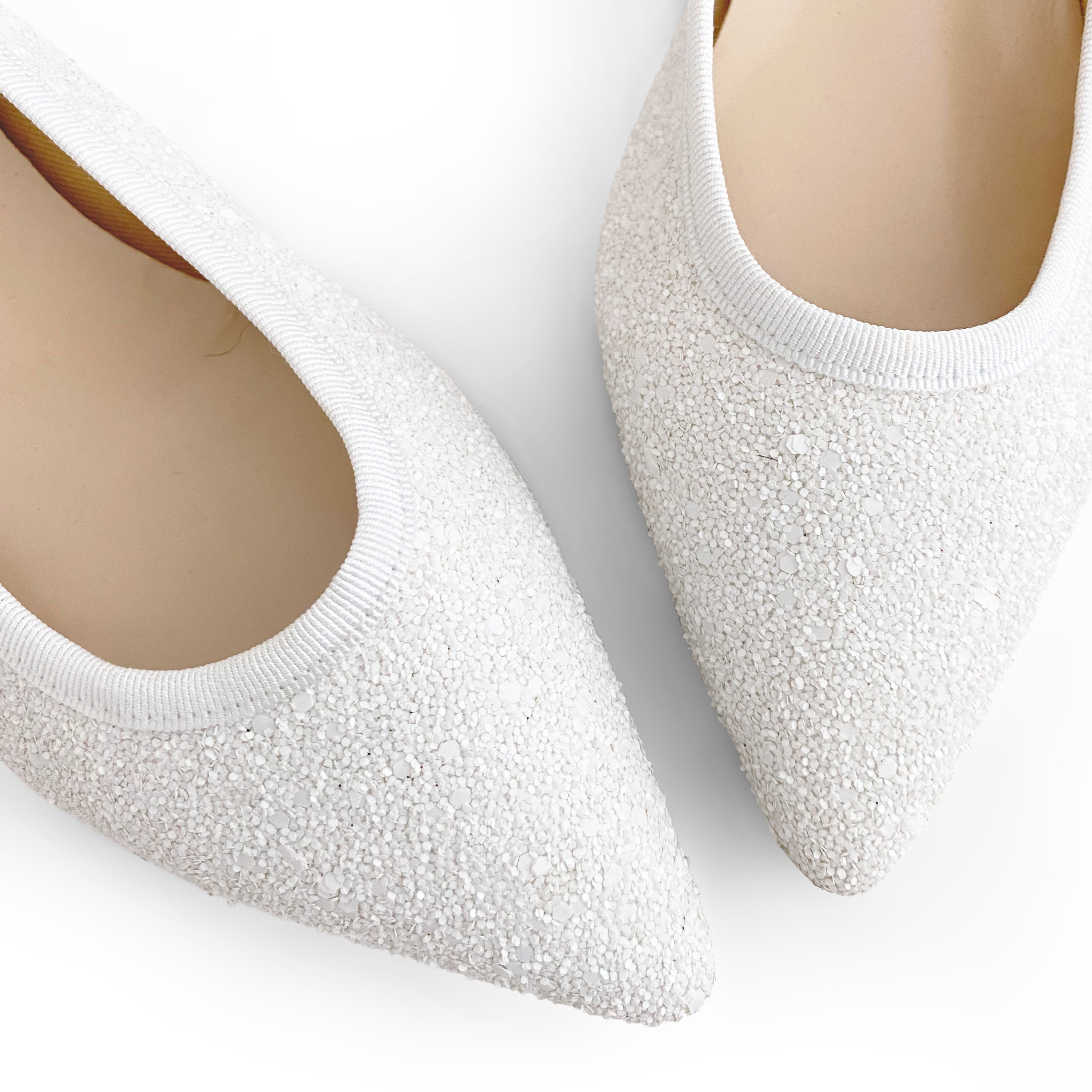 Glitter orders pointed flat shoes