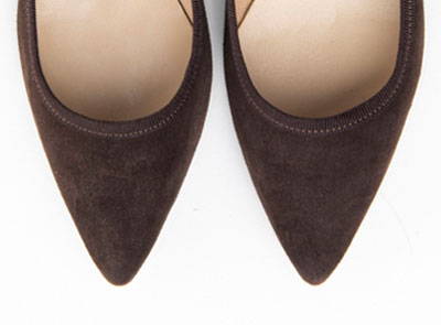 Ballerines pointues en daim marron