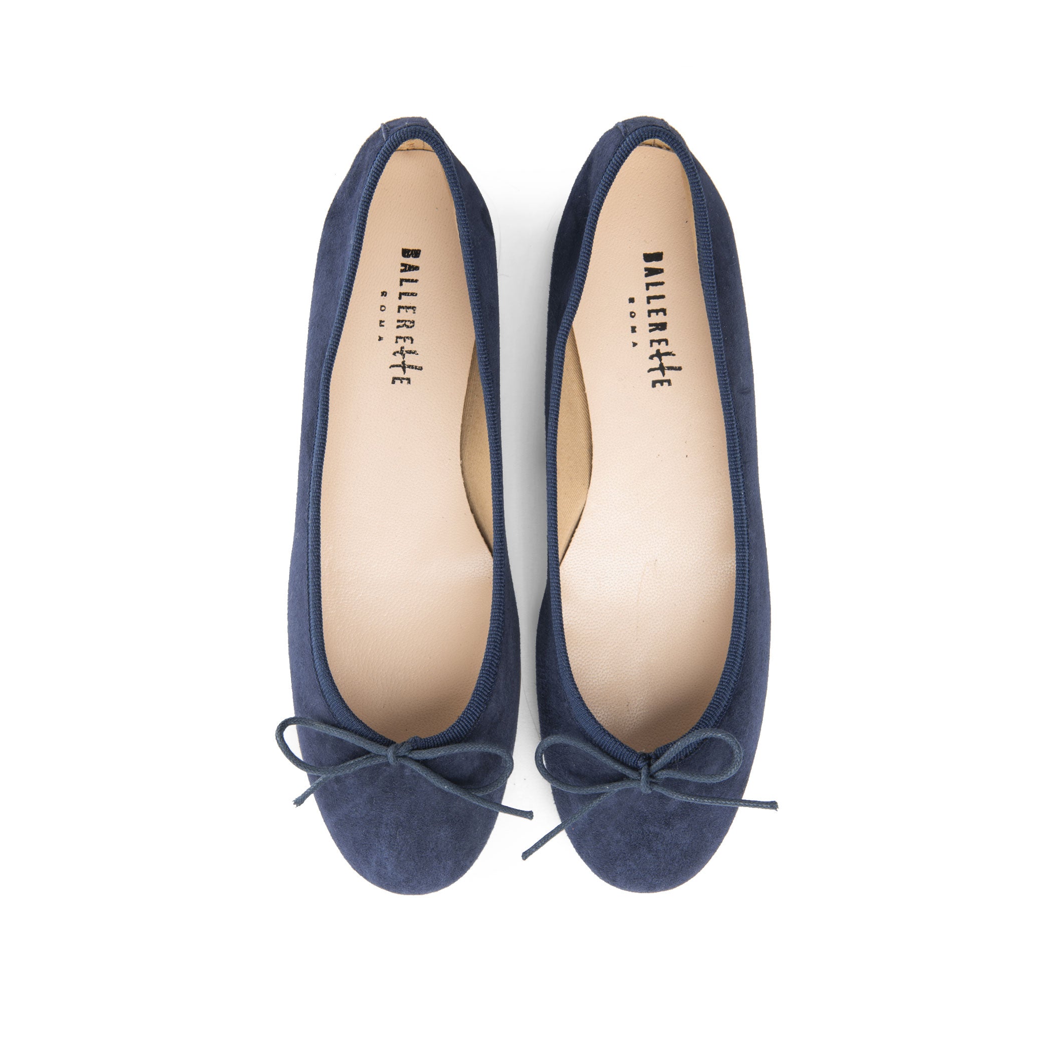 Navy blue suede ballet flats