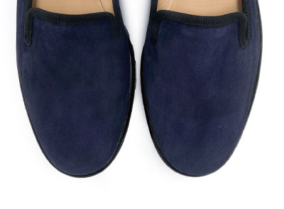 Blue suede platform women moccasins