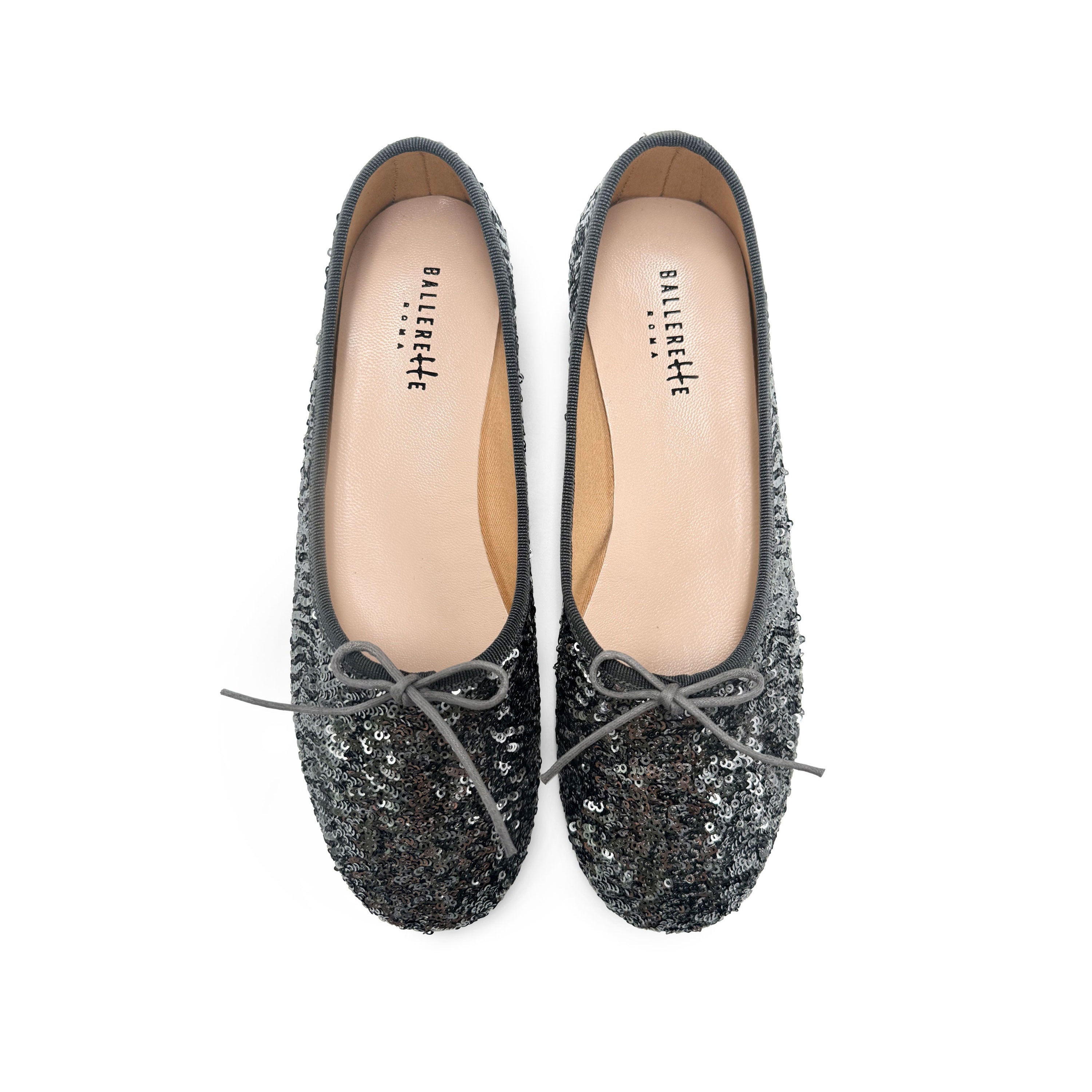 Ballerines montantes a paillettes fer