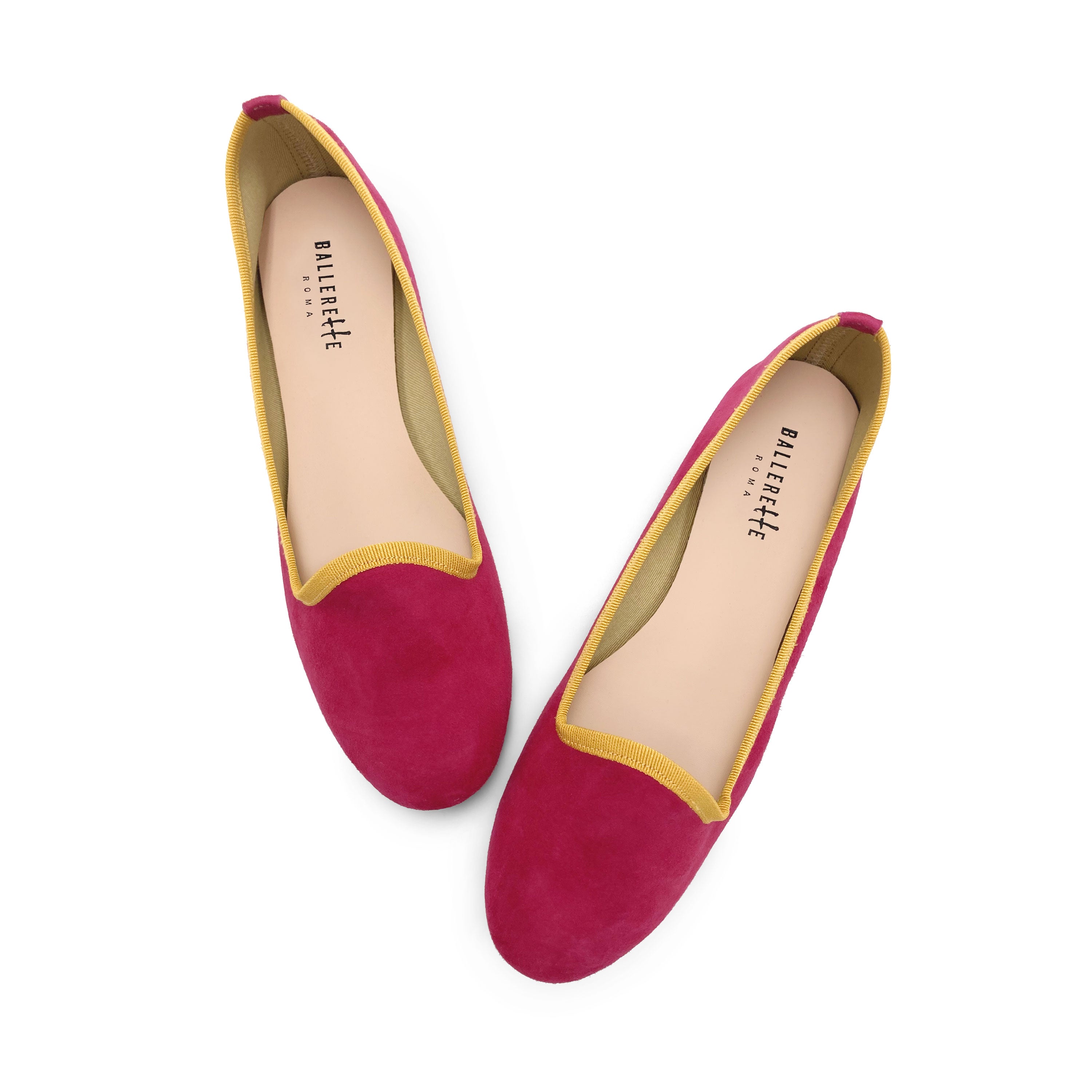 Slippers femme en daim fuchsia