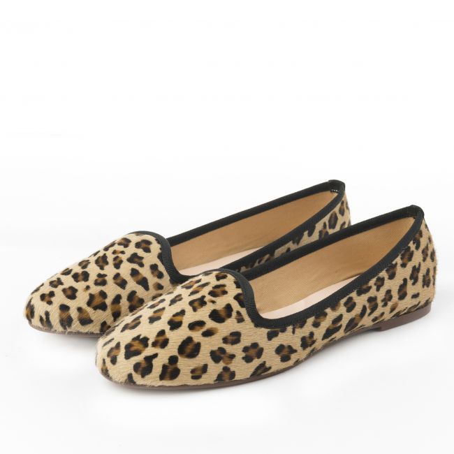 Leopard spotted calf hair women's loafers