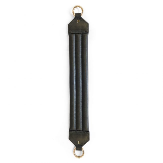 Black leather bag handle