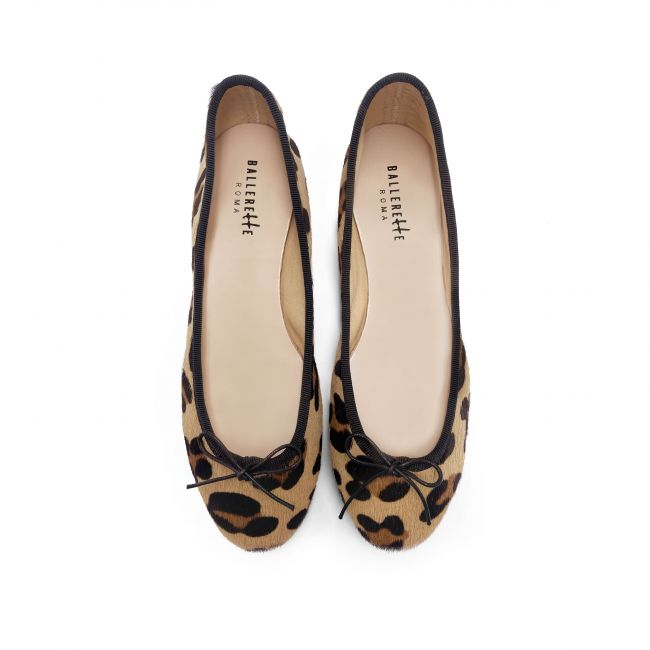 Leopard spotted calf hair ballet flats - Ballerette