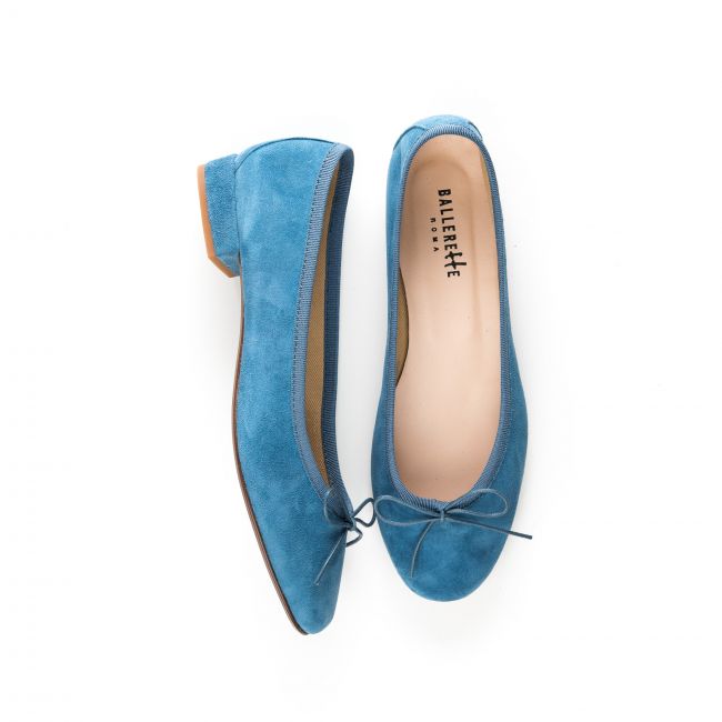 Women flat shoes, in leather, suede - Ballerette