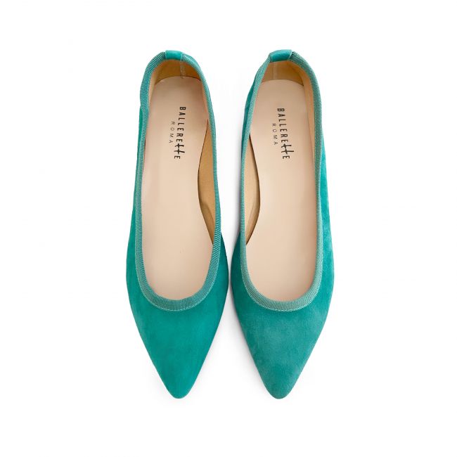 Emerald pointed toe ballet flats
