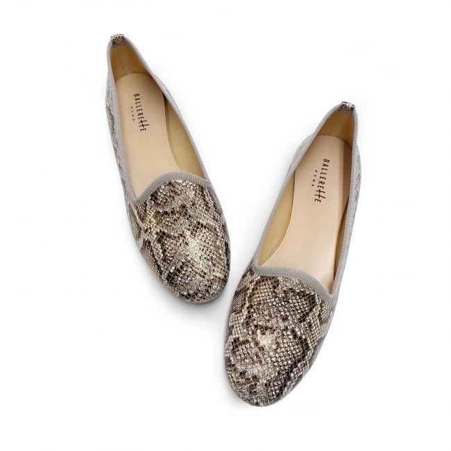 Slippers in pelle stampa animalier