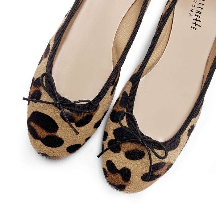Leopard spotted calf hair ballet flats - Ballerette