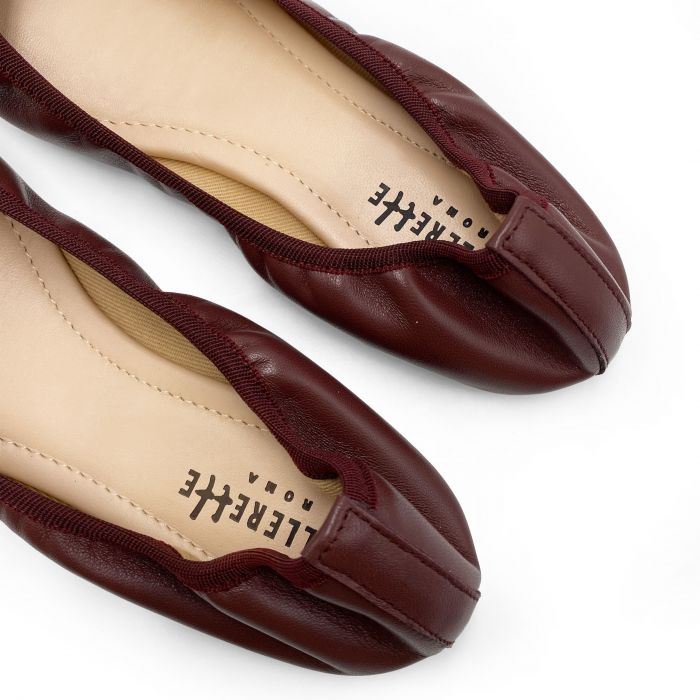 Leather ballet flats Bimba y Lola Burgundy size 37 EU in Leather