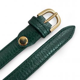 Cinturón de cuero verde botella para mujer - Ballerette